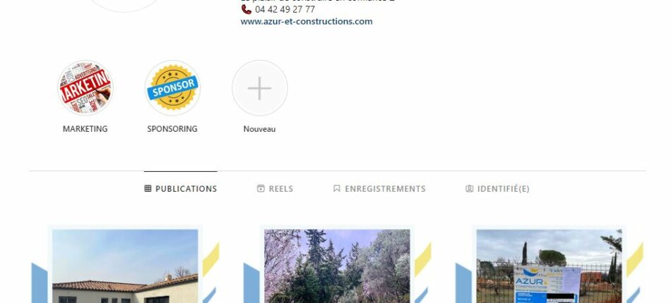 Instagram Azur et Constructions 