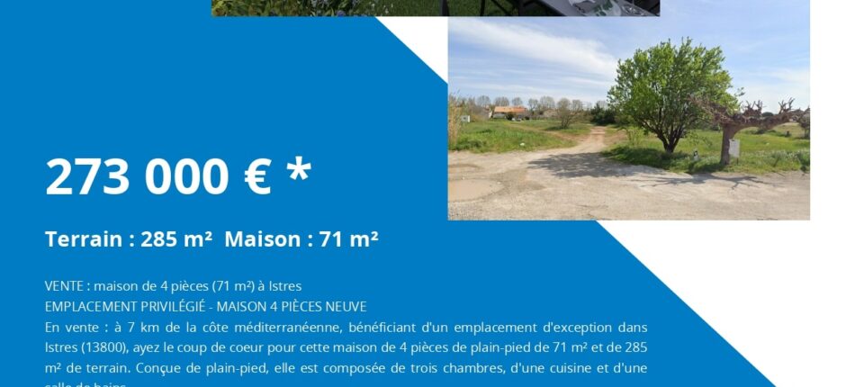 Nouvelle opportunité a Istres (13) 