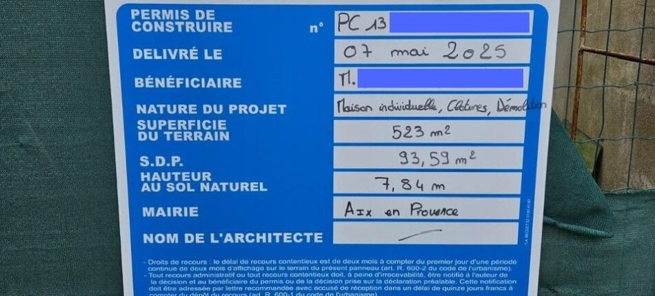 Permis de construire accordé à Aix-en-Provence ! 