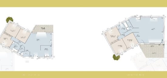 Plan de maison Surface terrain 93 m2 - 4 pièces - 3  chambres -  sans garage 