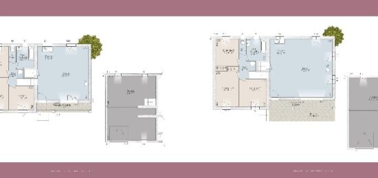 Plan de maison Surface terrain 87 m2 - 5 pièces - 3  chambres -  avec garage 