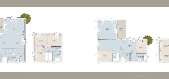 Plan de maison Surface terrain 106 m2 - 5 pièces - 4  chambres -  avec garage 