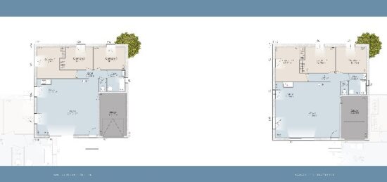 Plan de maison Surface terrain 88 m2 - 4 pièces - 3  chambres -  avec garage 