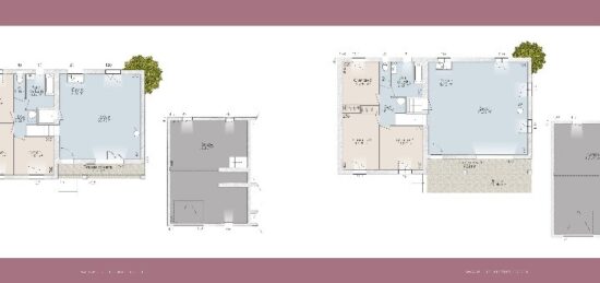 Plan de maison Surface terrain 107 m2 - 5 pièces - 3  chambres -  avec garage 