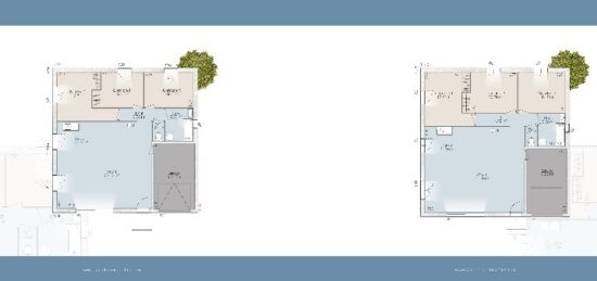 Plan de maison Surface terrain 98 m2 - 4 pièces - 3  chambres -  avec garage 