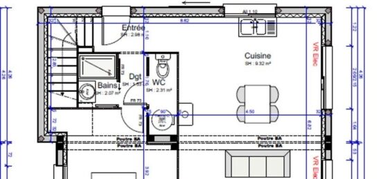 Plan de maison Surface terrain 79 m2 - 4 pièces - 3  chambres -  sans garage 